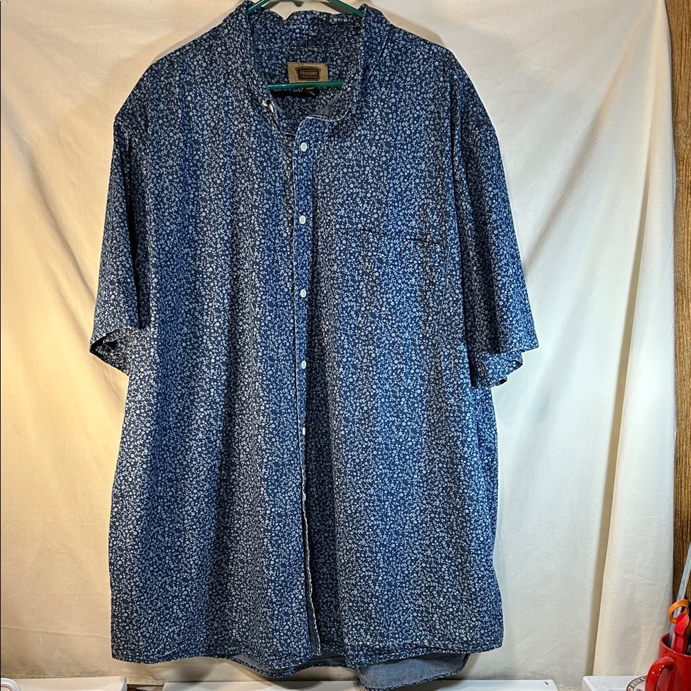 The Foundry Men's Blue Patterned Shirt